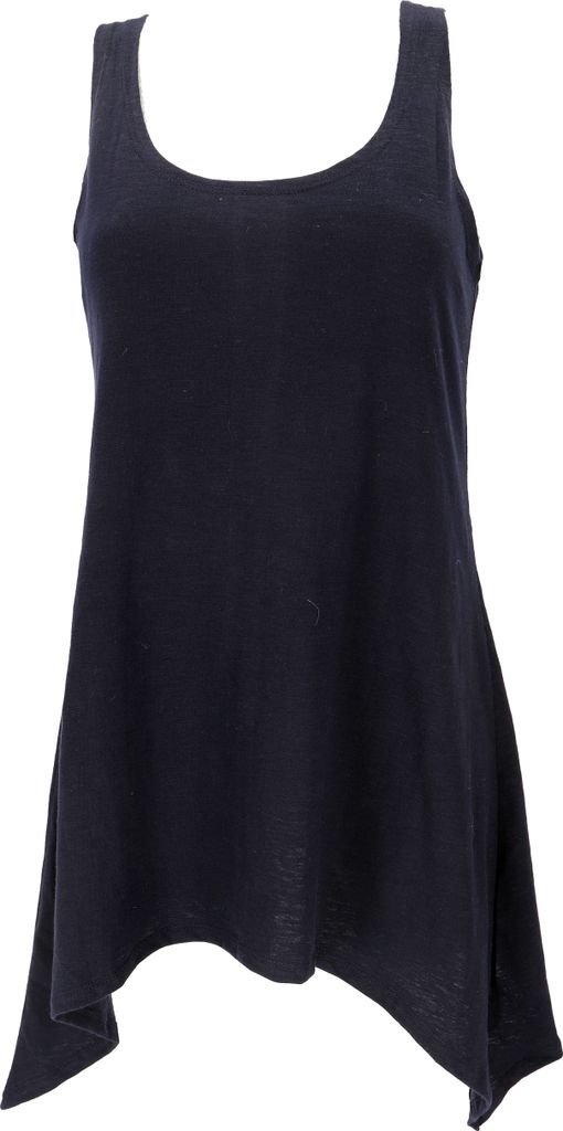 Schlichtes Natürliches Boho Festival Minikleid - Schwarz, Damen, Baumwolle,Elasthan, Größe: S