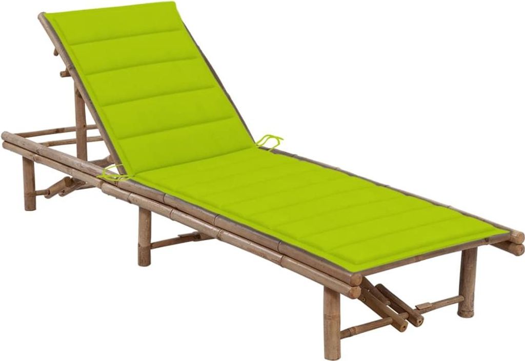 vidaXL Garten-Sonnenliege mit Auflage Bambus