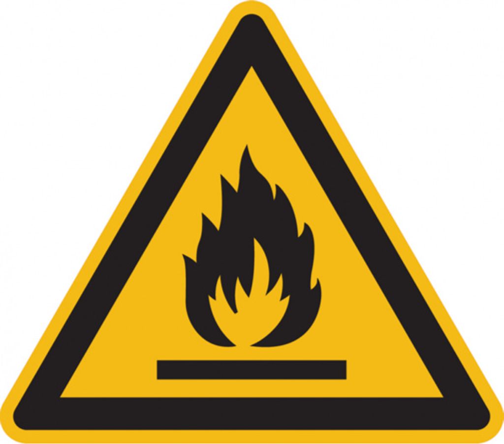 Dreifke Warnschild, Warnung vor feuergefährlichen Stoffen W021 | Alu geprägt...