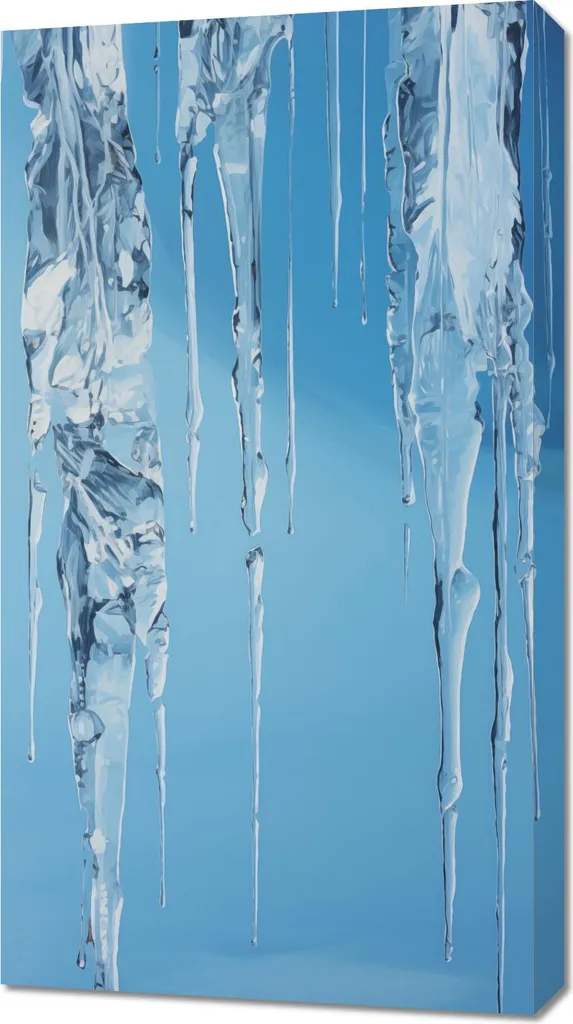 Image Gouttes de glace cristallines 50 x 90 cm - Effet Verre et Pureté