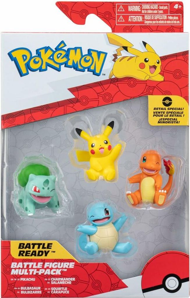 Pokémon Kanto Figur 5 cm 4 Piezas