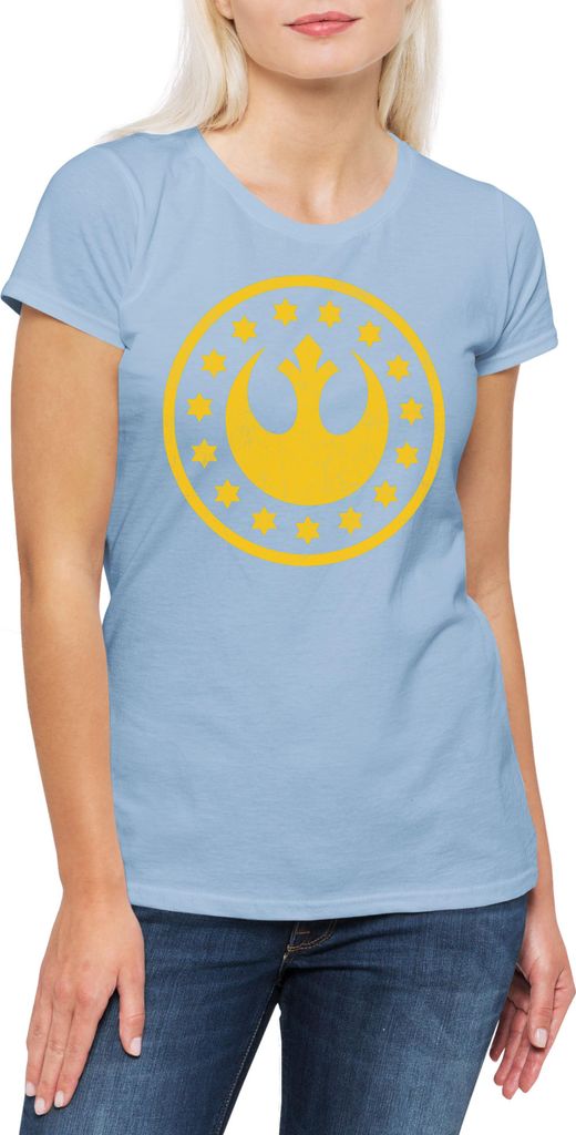 Urban Backwoods New Republic Flag, Damen T-Shirt, Farbe: Hellblau, Größe: XS