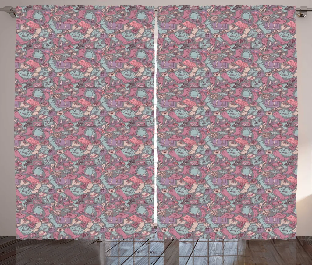 Rideau rustique ABAKUHAUS motif mode 280 x 225 cm gris bleu sarcelle