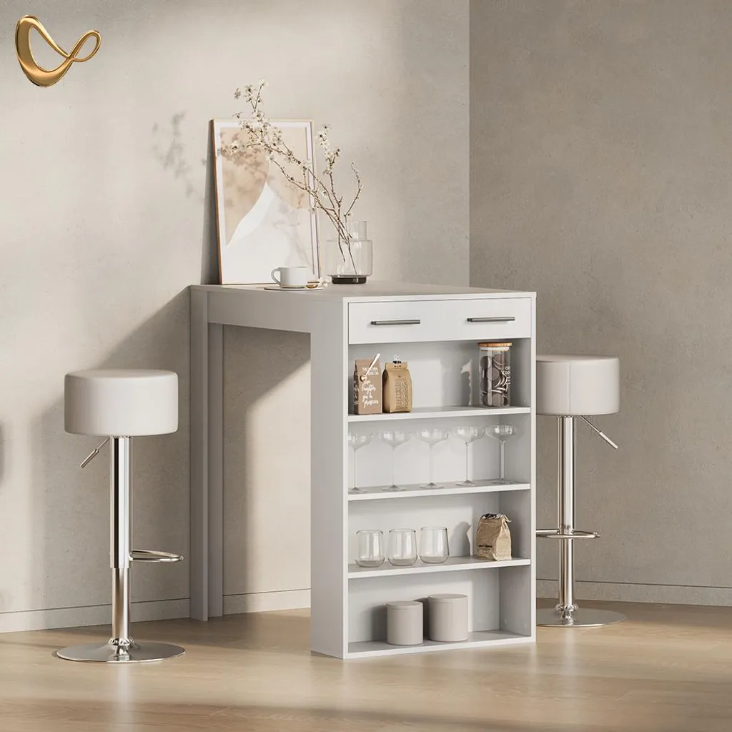 Mange-debout blanc compact Livinity Regusa table de bar en bois - 2
