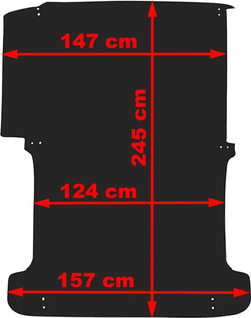 Inserto Bagagliaio VW T6.1 2020- Versione Corta 2-3 Posti Gomma HD