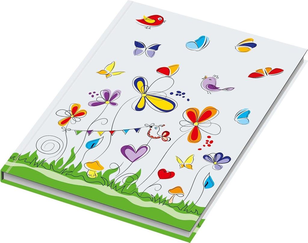 RNK Verlag 46454 Notizbuch "Schmetterlinge" - liniert, A4, Produktbild 