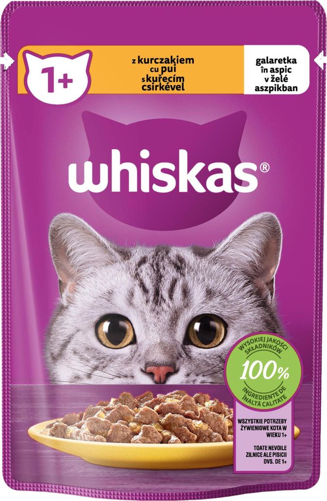 Whiskas Adult Nassfutter für Katzen Frischebeutel Huhn Produktbild 