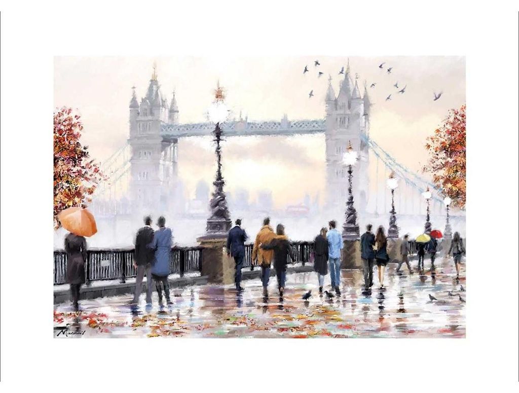 Richard Macneil - "Fog On The Thames" Kunst-bedruckt PM13569 (60 cm x 80 cm) (Bunt)
