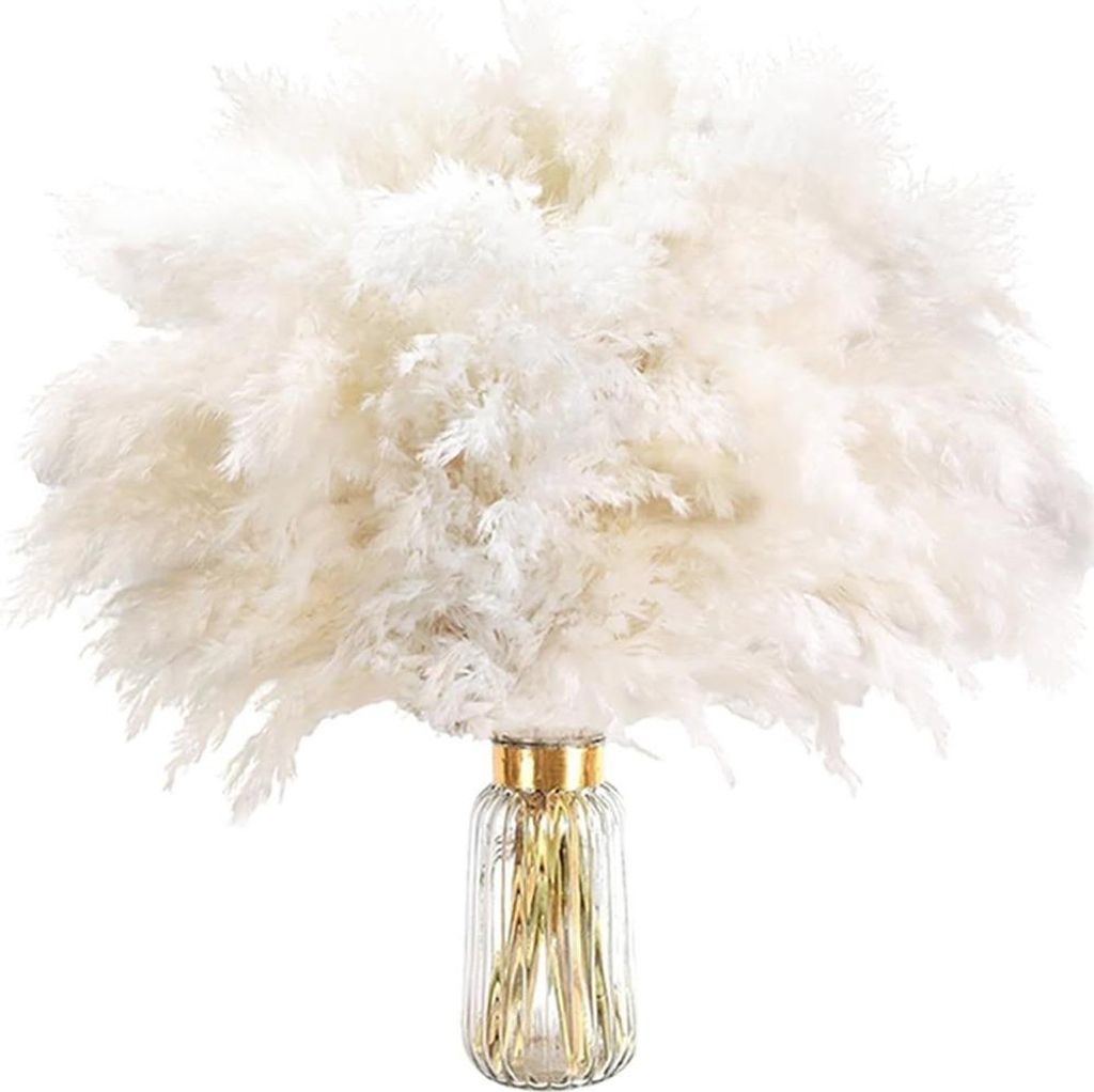 INF Bouquet de Fleurs Séchées Blanches - 21 Tiges d'Herbe Image du produit 