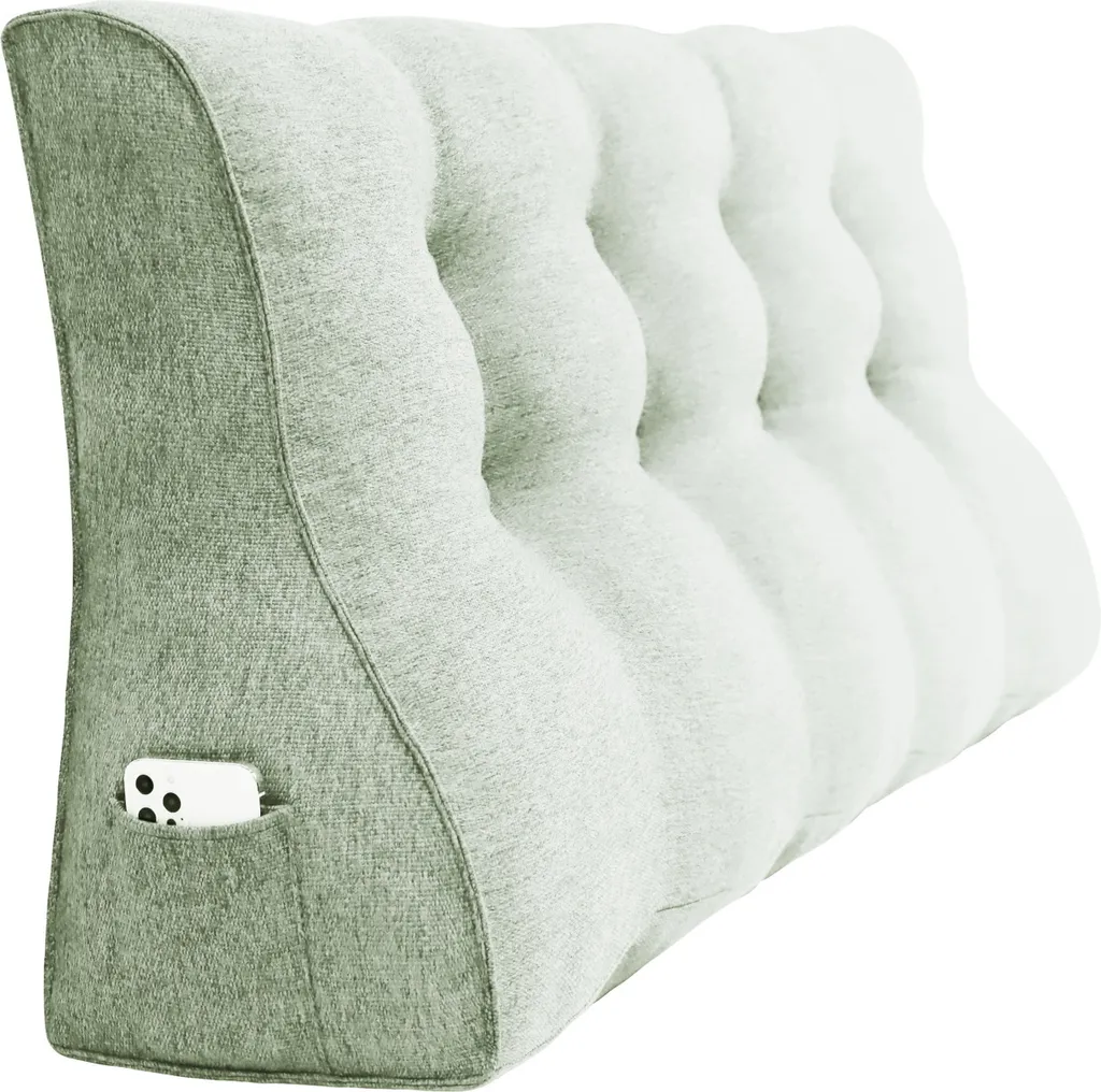 Cuscino PillowPalette bianco, 120 cm - cuscino da lettura per letto e divano, cuscino da parete, grande con rivestimento lavabile