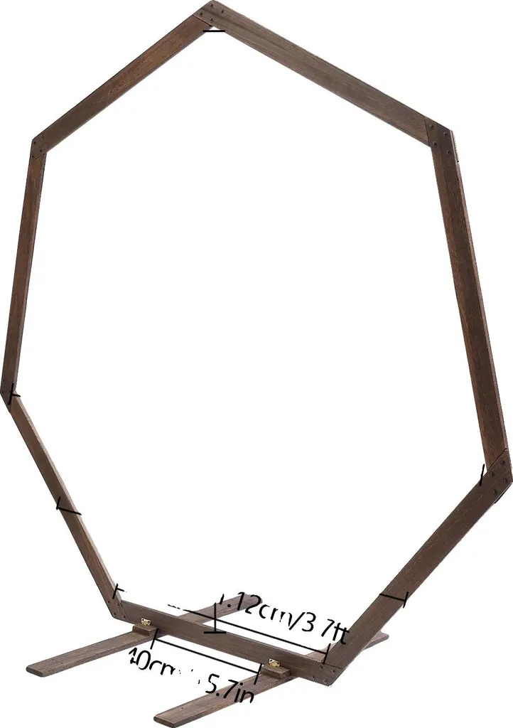 Arche de mariage heptagonale bois café M pour fond de photobooth original
