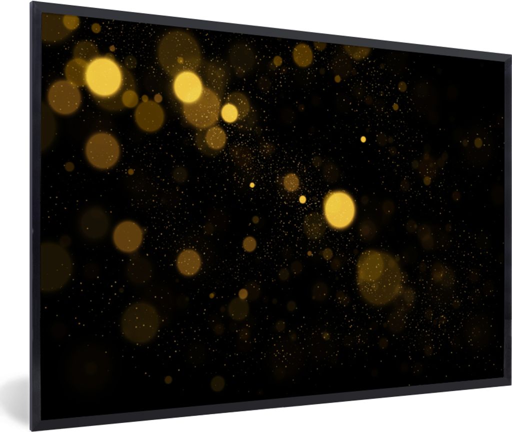 MuchoWow MuchoWow Gerahmtes Poster Gold - Abstrakt - Luxus - Schwarz 90x60 cm - Poster mit zchwarzem Bilderrahmen - Fotorahmen - Foto-Plakat