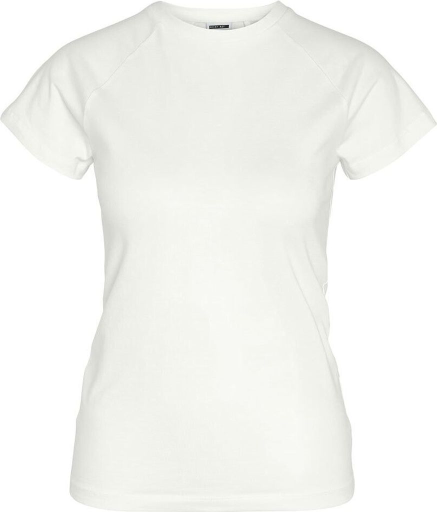 Noisy May T-Shirt Damen NMKatinka S/S Raglan Top FWD JRS NOOS weiß S