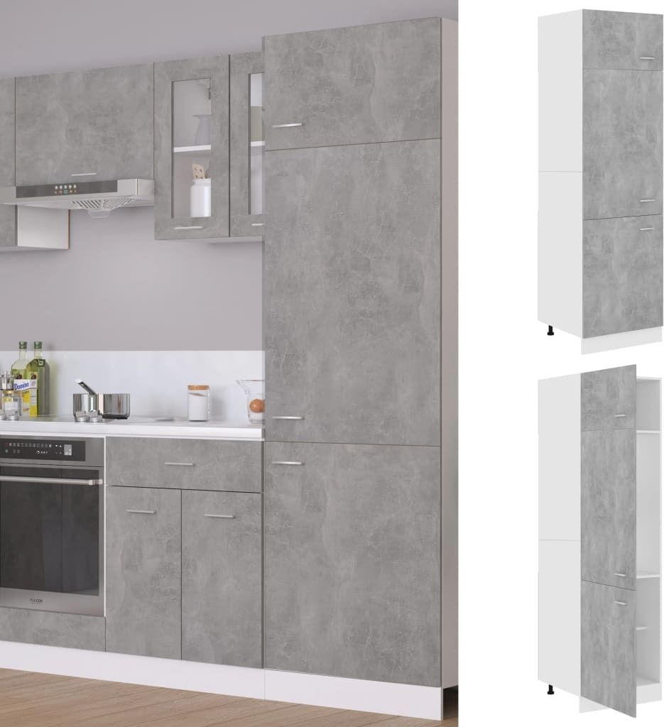 vidaXL Chłodzona szafka ścienna betonowo-szara 60x57x207 cm Zdjęcie produktu 1