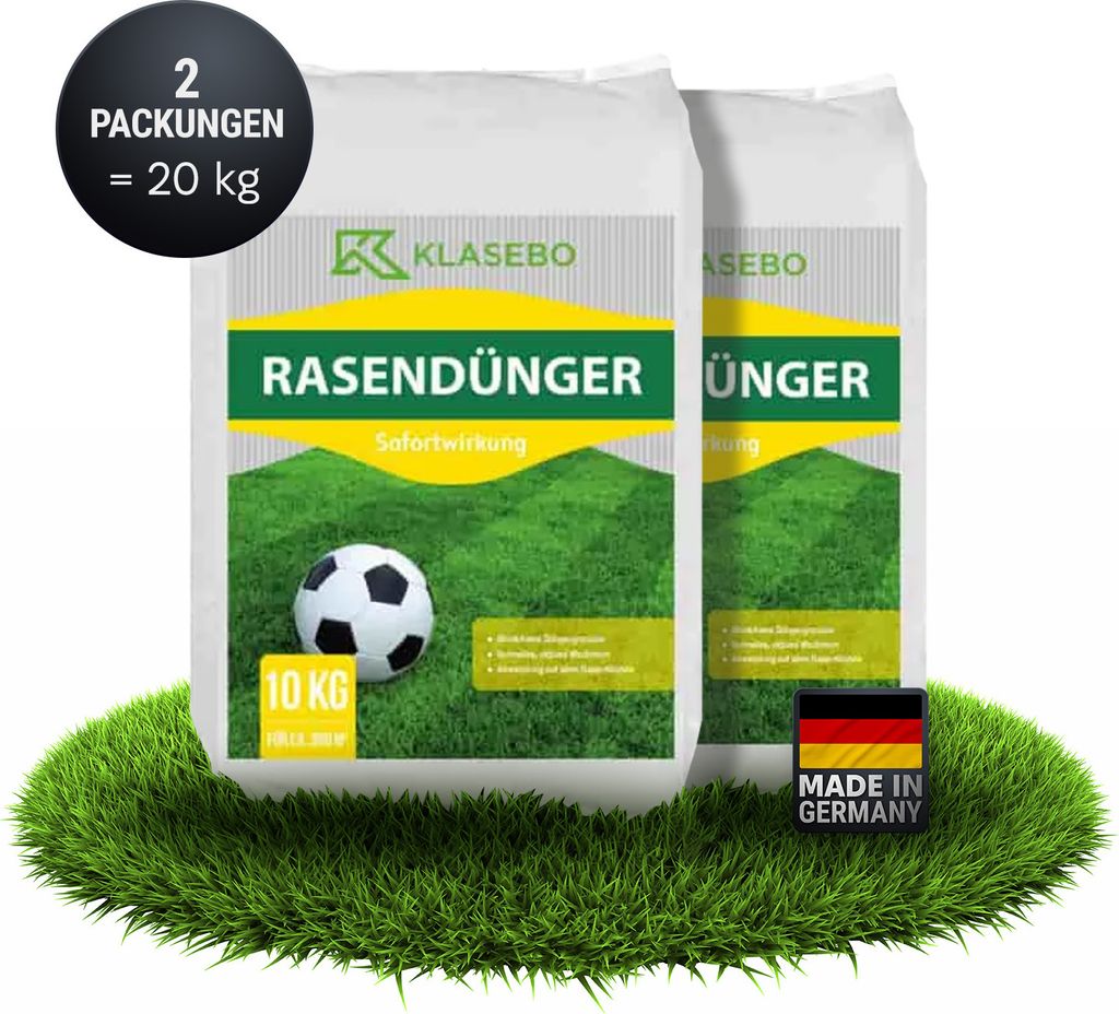 20kg Rasendünger Sofortwirkung KLASEBO 21+6+12 NPK 720m² Produktbild 