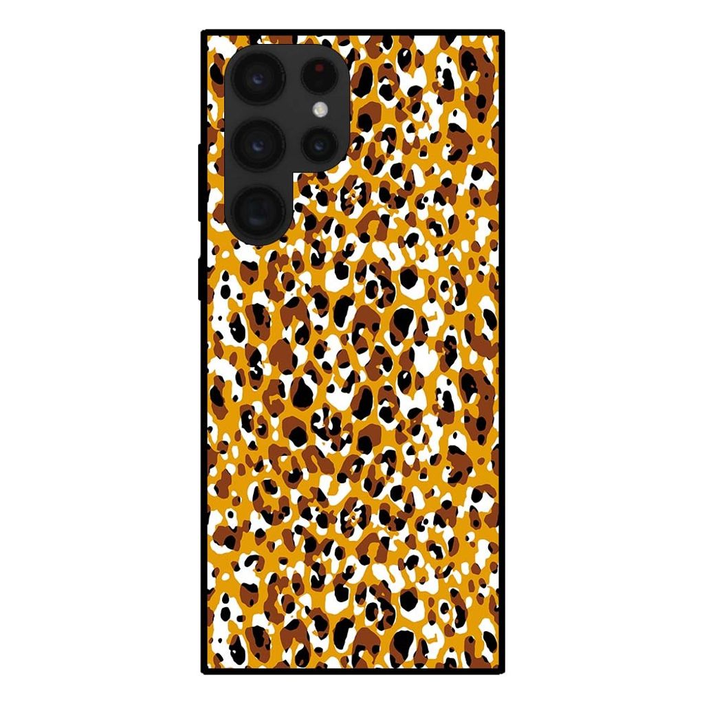 Smartphonica Handyhülle für Samsung Galaxy S22 Ultra mit Panther-Print - TPU-Hülle mit Faultier-Print - Braun