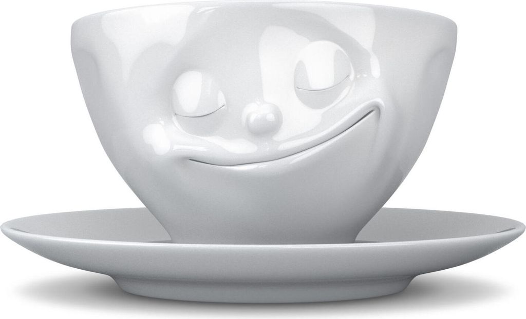 FIFTYEIGHT Kaffeetasse 200ml - Glücklich weiß Produktbild 