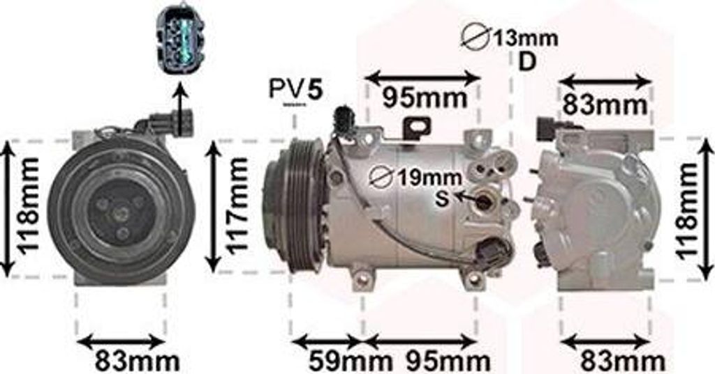 VAN WEZEL 8300K193 VS-09E Klimaanlage Klimakompressor PAG 46 für KIA PICANTO (TA)