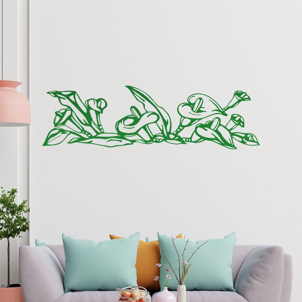 Lilien - Ranken Wandtattoo in 6 Größen - Wandaufkleber Wall Sticker - Dekoration, Küche, Wohnzimmer, Schlafzimmer, Badezimmer
