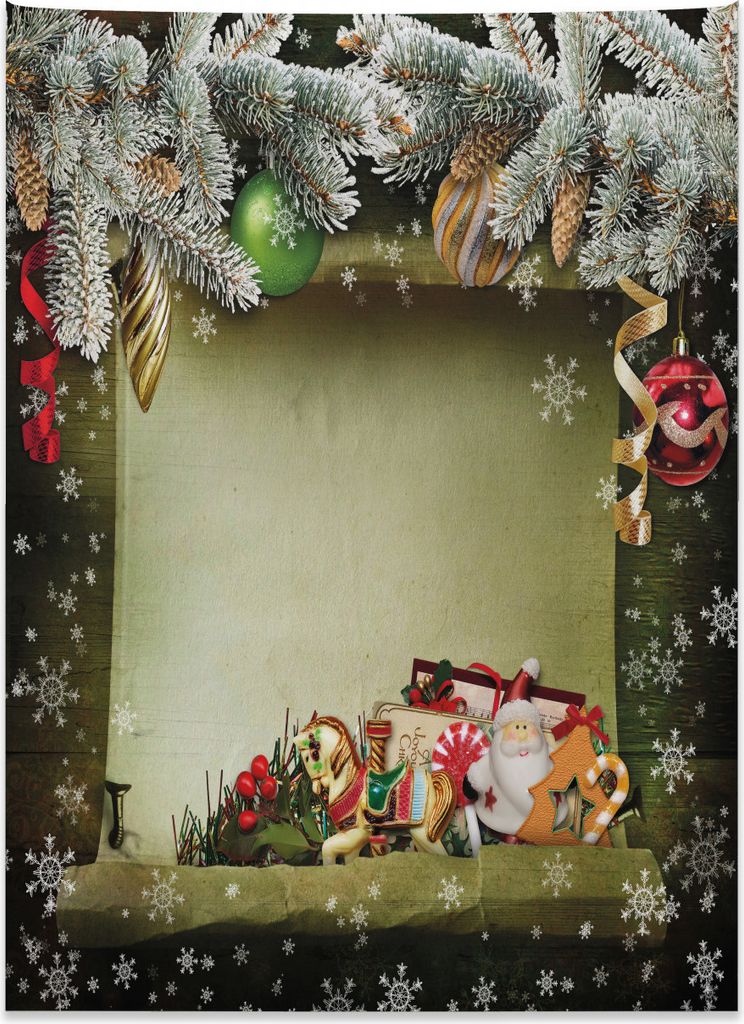 Abakuhaus Weihnachten Wandteppich, aus Weiches Mikrofaser Stoff Kein Verblassen Klare Farben Waschbar, 110 x 150 cm, Mehrfarbig