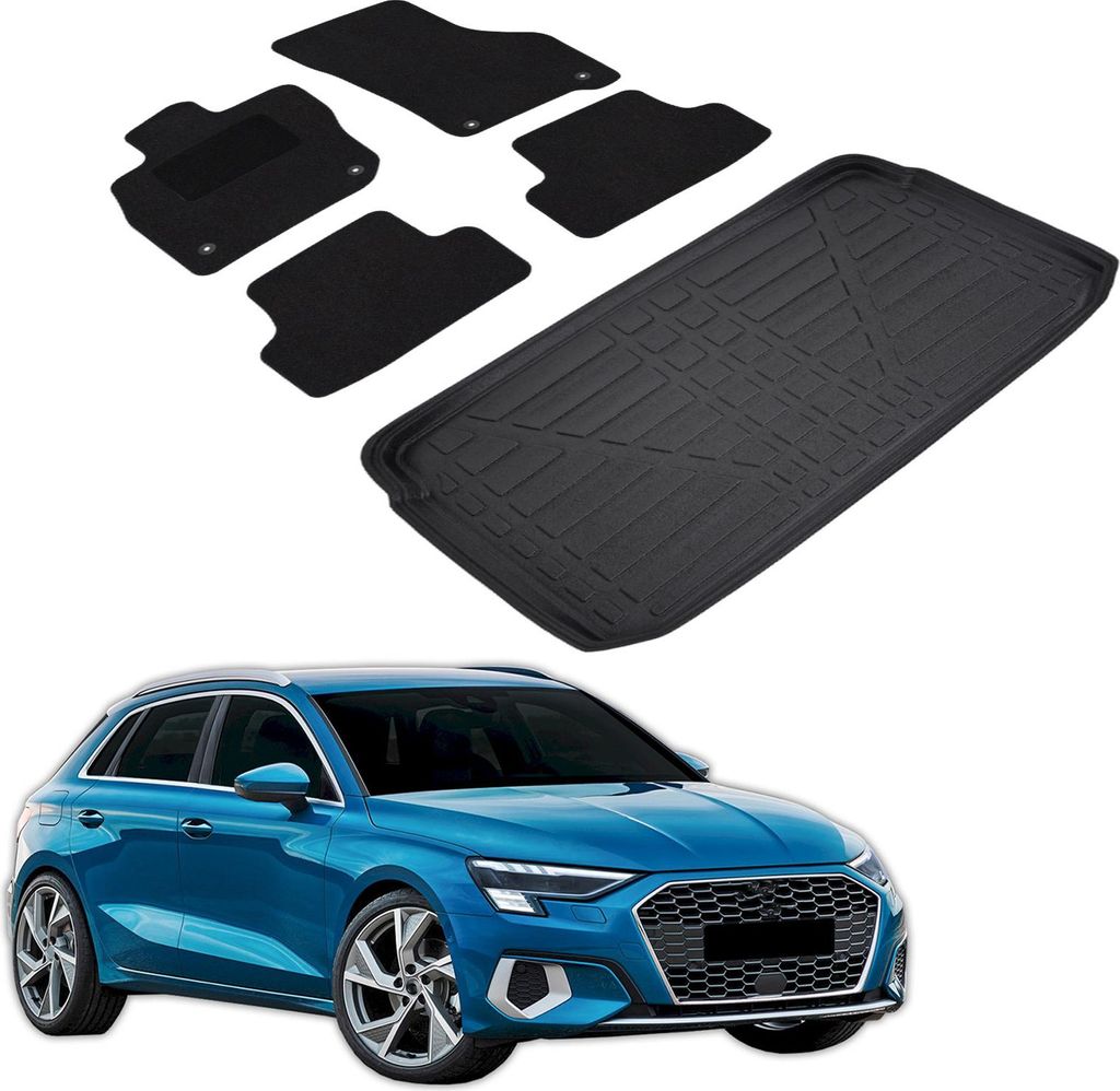 Ensemble Tapis Velours Sur Mesure et Coffre TPE pour Audi Image du produit 