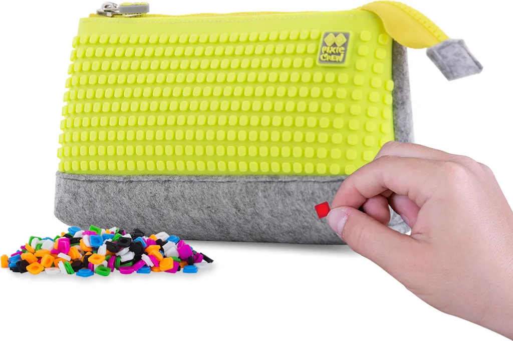 Valise à roulettes PIXIE CREW Gris et Jaune Néon personnalisable et DIY