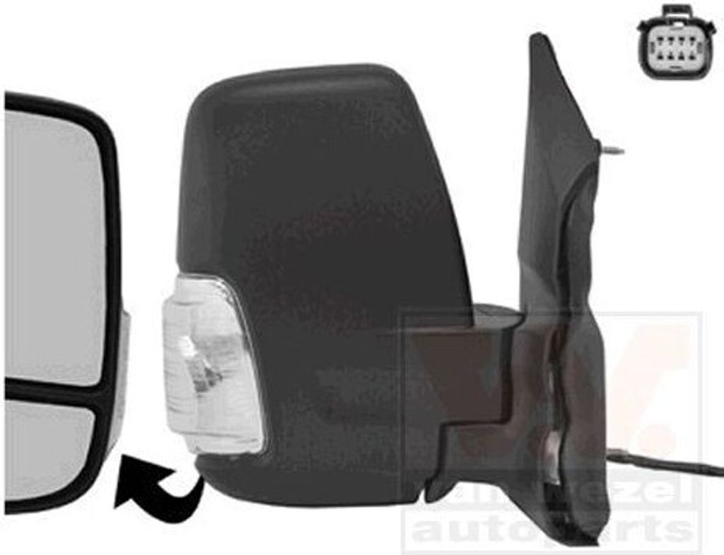 VAN WEZEL 1991806 - OE 1932567 Außenspiegel, rechts für Transit V363