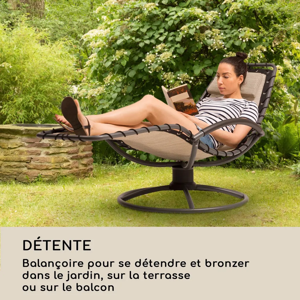 Chaise Longue avec Surface Aérée et Structure Stable blumfeldt Beige - 2