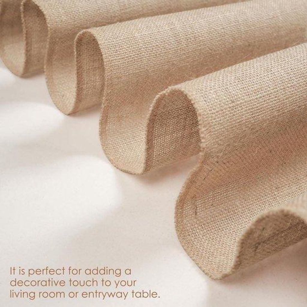 Herbst Hochzeit Deko - Natürlicher Jute Tischüberzug 12x360 Zoll