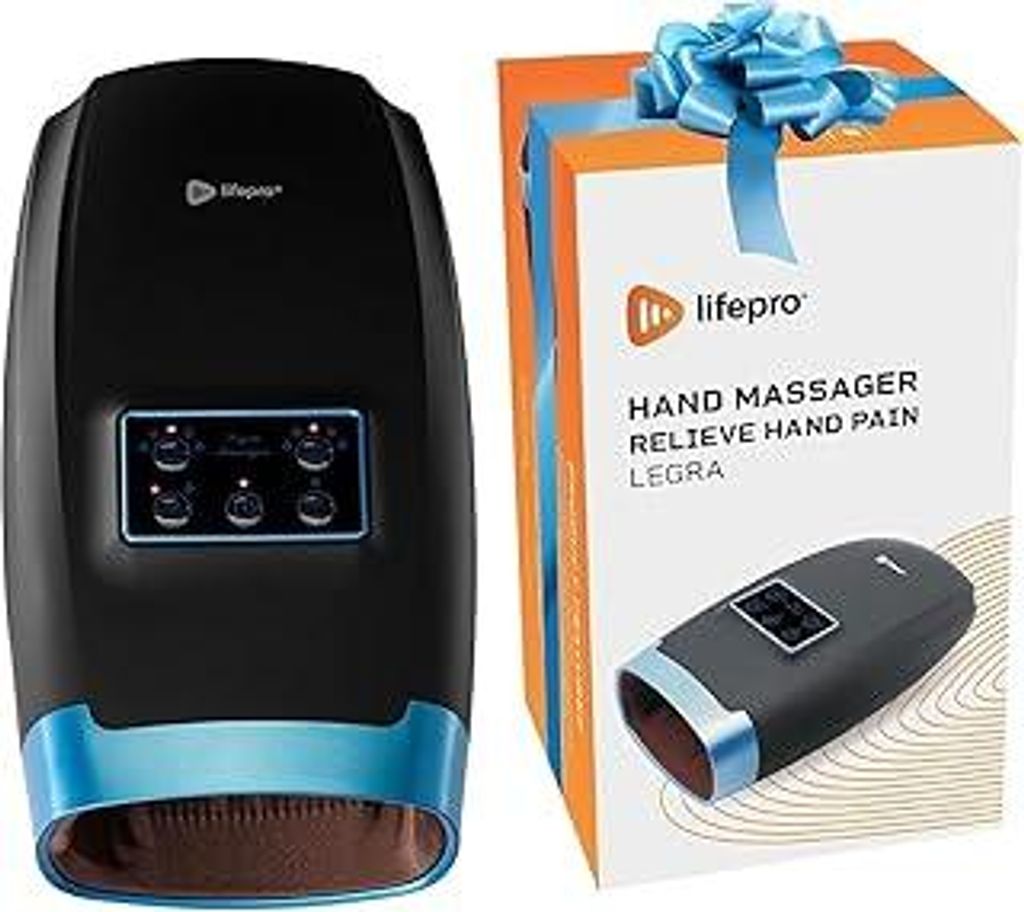 LifePro Massagegerät Hand – Elektrisches Handmassagegerät mit Wärme und Luftkompression – Handmassagegerät für Entspannung, Finger Massage...
