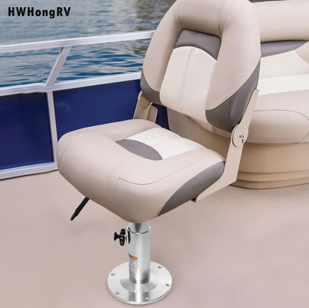 Support de siège bateau aluminium 33-48 cm avec verrouillage de sécurité