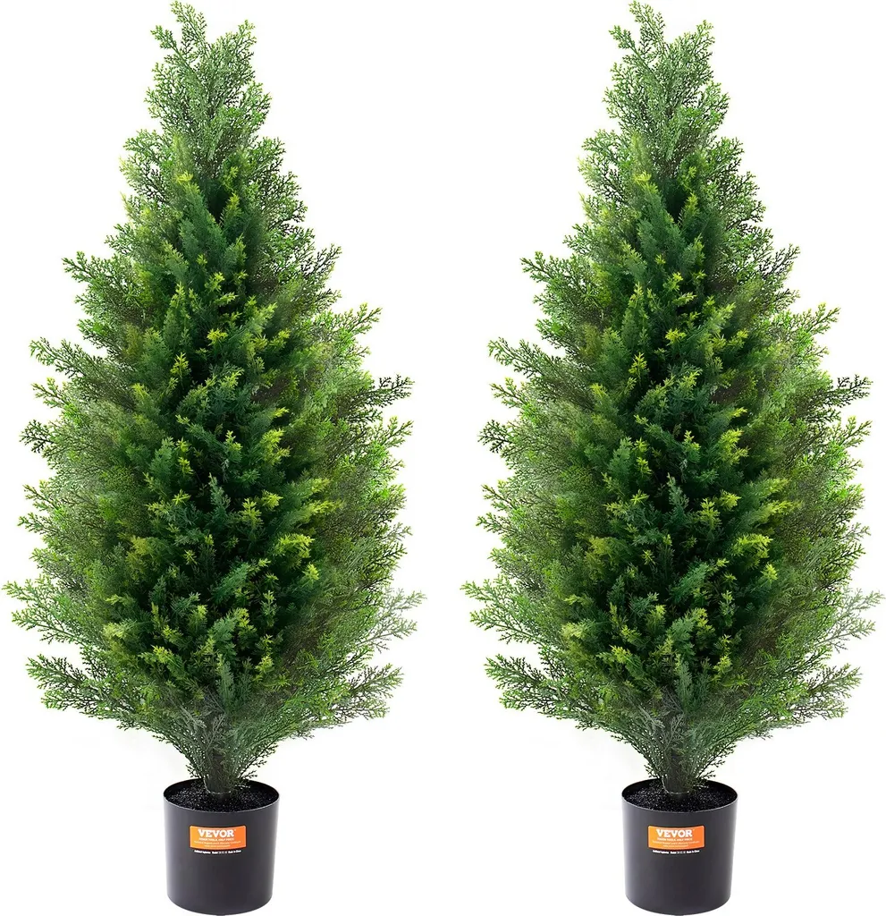 Plante Artificielle Extérieur : Lot 2 Cèdres Cyprès 91,4cm pour Balcon