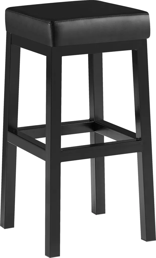 Sgabello Alto Taylor 78 cm CLP - Similpelle Nera e Metallo Industrial