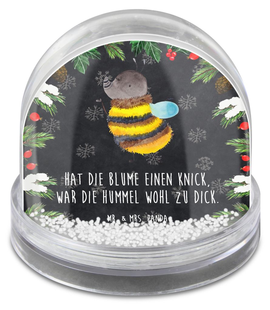 Mr. & Mrs. Panda Schneekugel Weihnachten Hummel flauschig - Kreidetafel - Geschenk, wasserkugel, dekoartikel, Modern, Blume, Natur, Lustige Sprüch...
