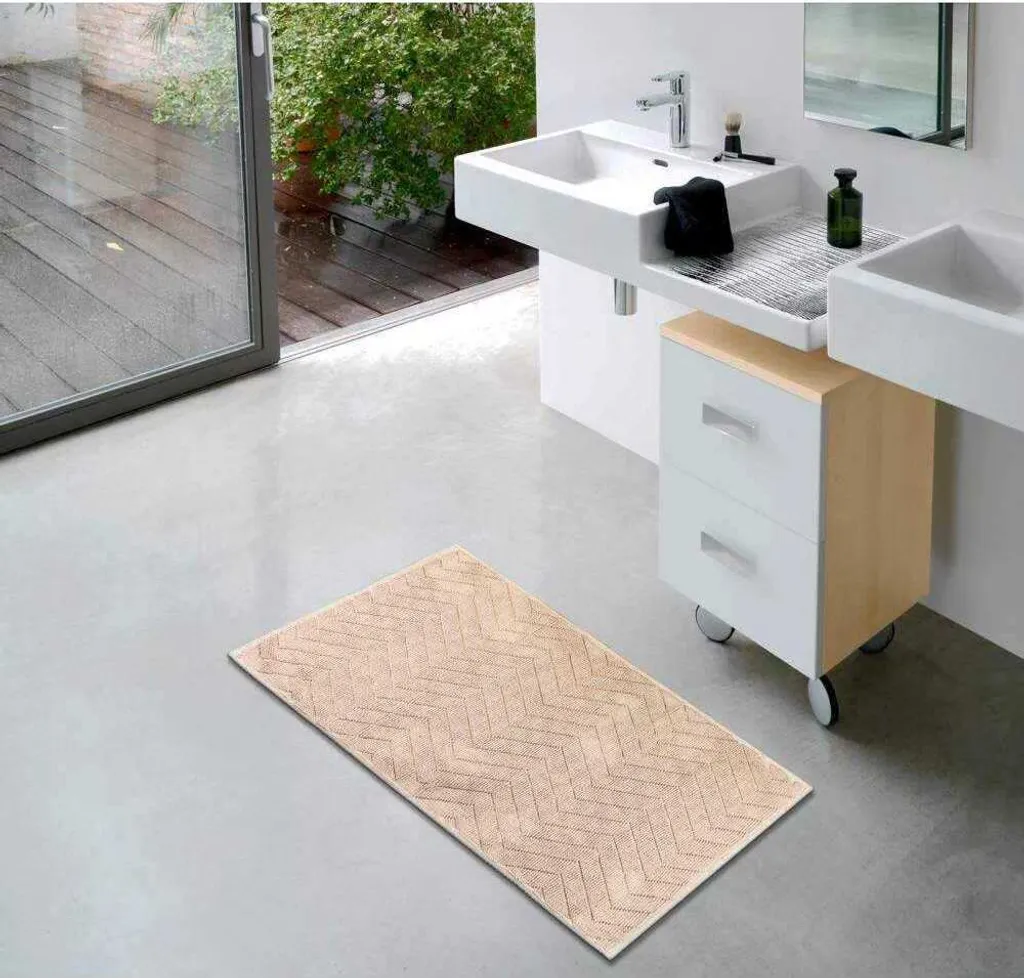 Tappeto Bagno Design etérea Darmstadt Pink 50x80 - 100% Cotone Bio