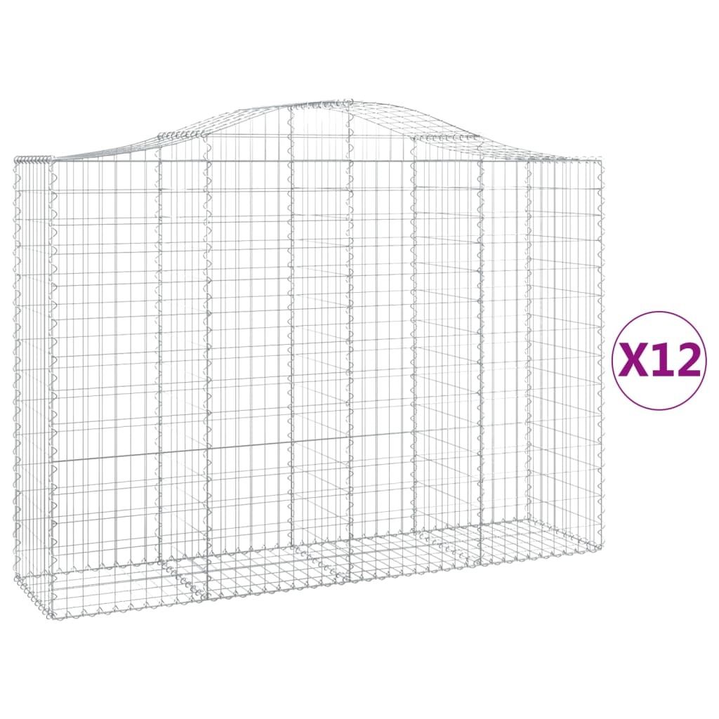 "WINTER SALE"Gabionen-Hochbeet - Blumenkasten - mit Hochbogen 12er-set - multifunktional& Moderne - 200x50x140/160cm Verzinktes Eisen - Beete Einfa...