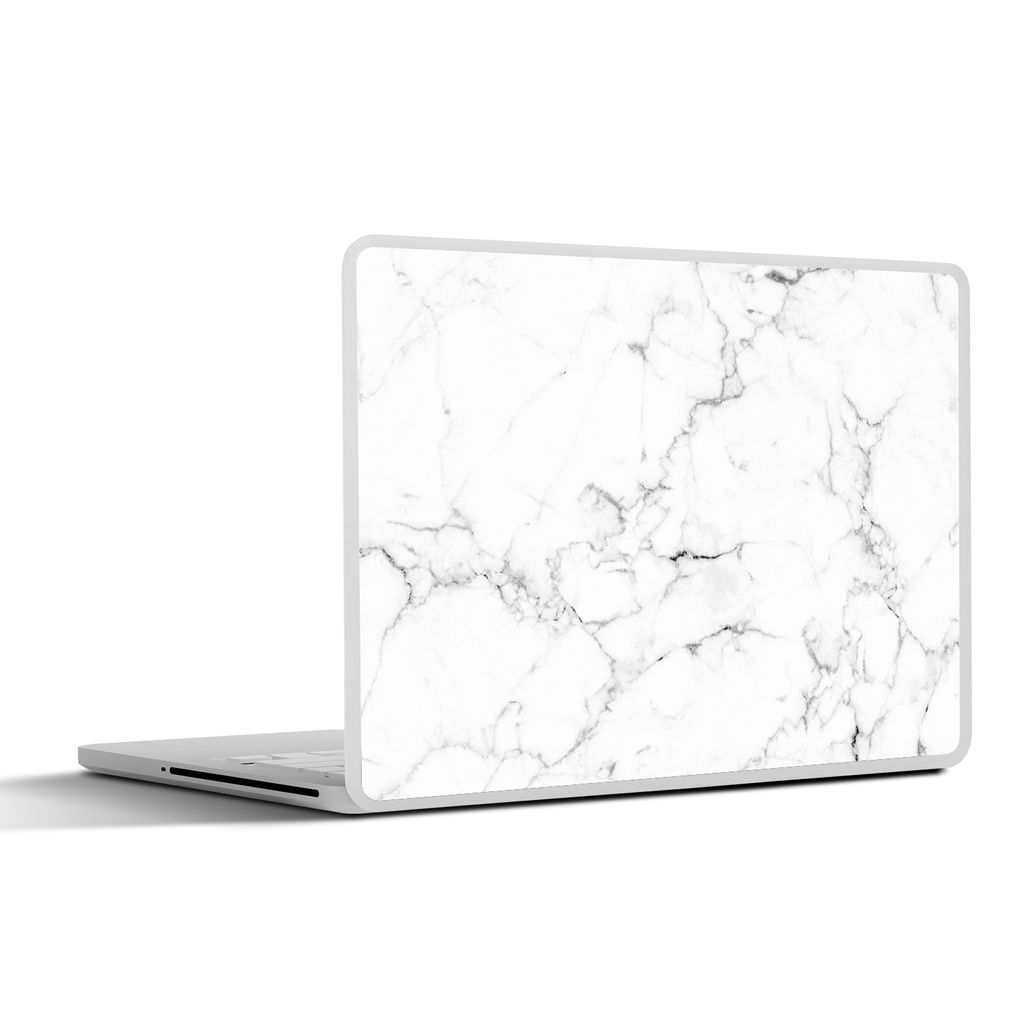 MuchoWow Laptop Aufkleber Sticker Cover Marmor - Weiß - Grau - Luxus - Marmoroptik - Strukturiert 31x22.5 cm - Laptop-Deko