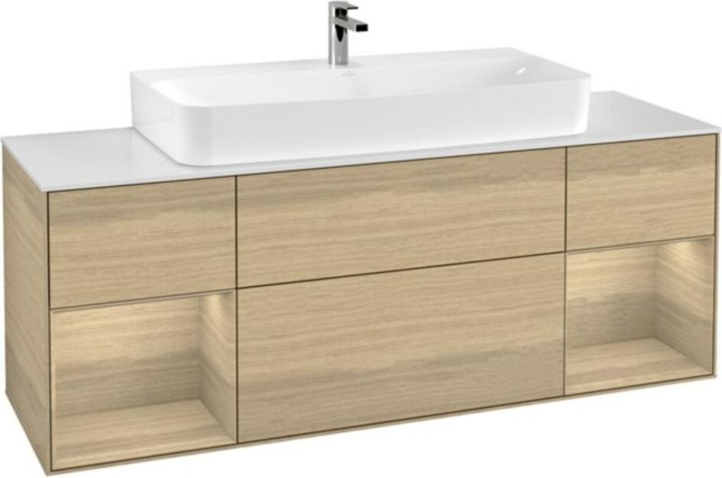 V&B Waschtischunterschrank Finion 160x60,3x50,1cm, Reg Oa ven, Oak Veneer
