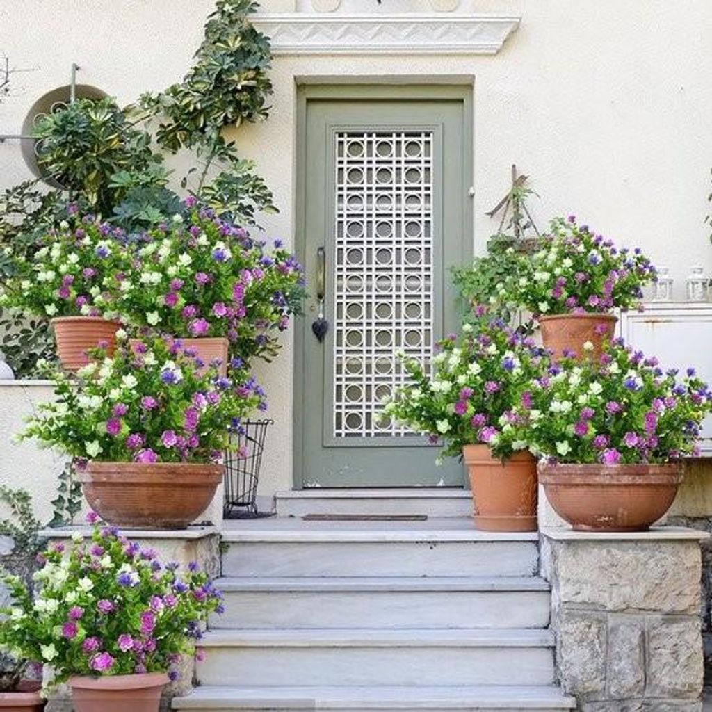 6 Bündel Kunstblumen Balkon Kunstblumen Wetterfest Kunstpflanzen Outdoor Straußpflanzen UV-beständig Balkonpflanzen wie echt für Balkonkasten I...