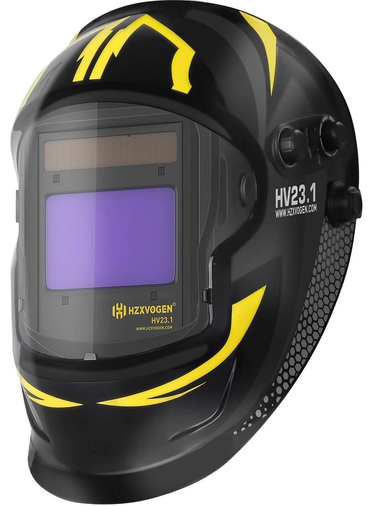 Automatik-Schweißhelm - HV23.1 - Solar & Li-Akku - Einstellbare Empfindlichkeit - PP-Material - - Beige