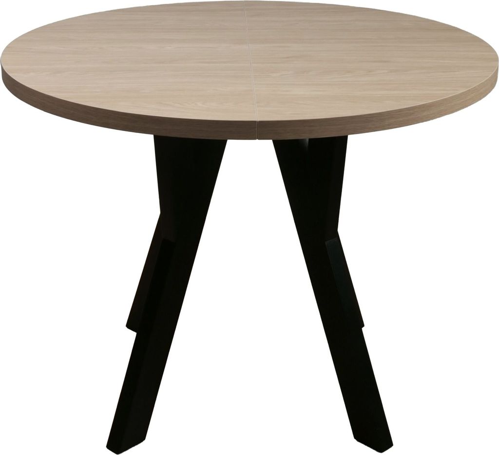 Selsey Osenness – Ausziehbarer Esstisch Eichenholzoptik mit schwarzen Beinen 100–180x100 cm