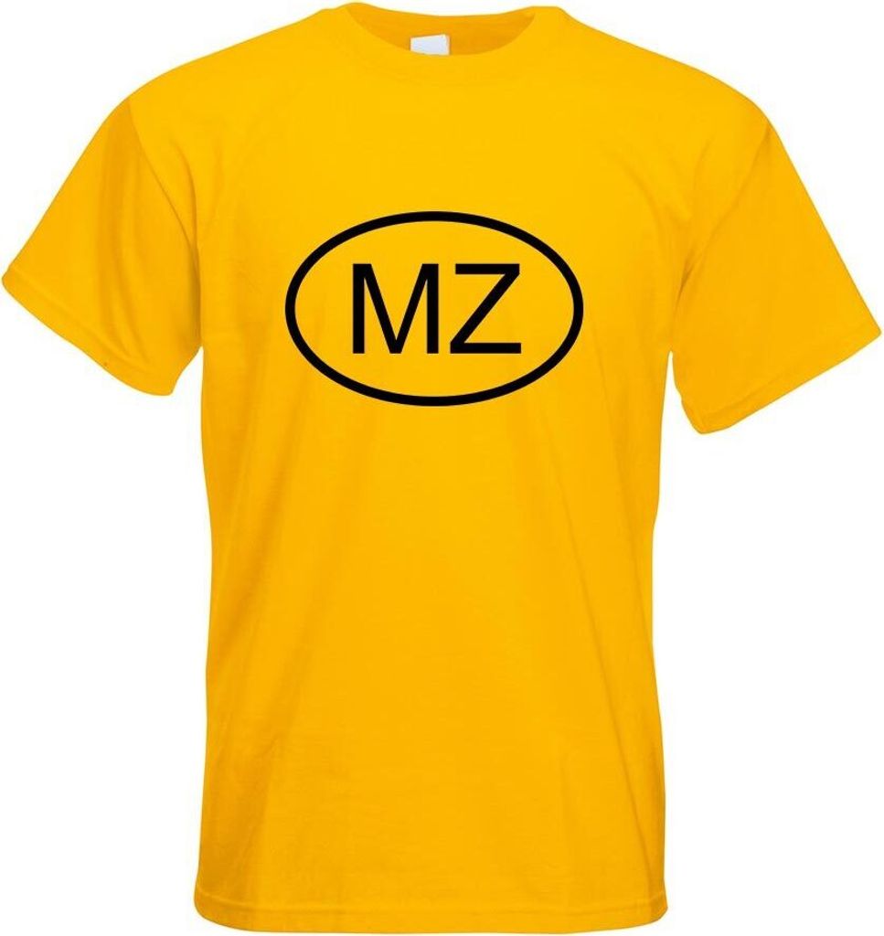 Kiwistar - T-Shirt - gelb - Mosambik MZ Motiv Bedruckt Funshirt Design Print - mit Motiv Bedruckt - Funshirt Design - Sport - Freizeit - Herren - S
