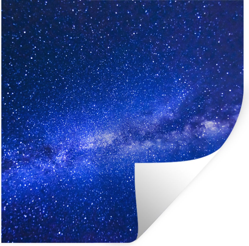 MuchoWow Wandtattoo Wandsticker Wandaufkleber Sternenhimmel - Universum - Blau - Jungen - Mädchen - Kinder 80x80 cm Selbstklebend und Reposition...