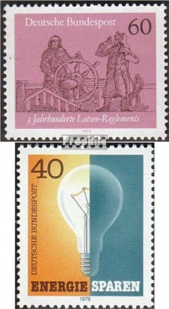 Briefmarken BRD (BR.Deutschland) 1979 Mi 1022,1031 (kompl.Ausgaben) postfrisch 300 Jahre Lotsen-Reglements