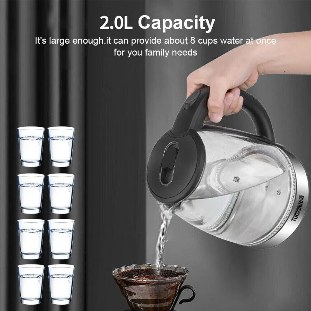 Bouilloire Électrique Familiale 2L - Parfaite pour Thé et Café