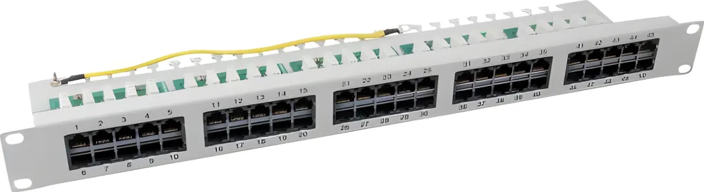 Panneau de brassage RJ45 ISDN Cat 3 EFB 1HE gris 50 ports 8/4