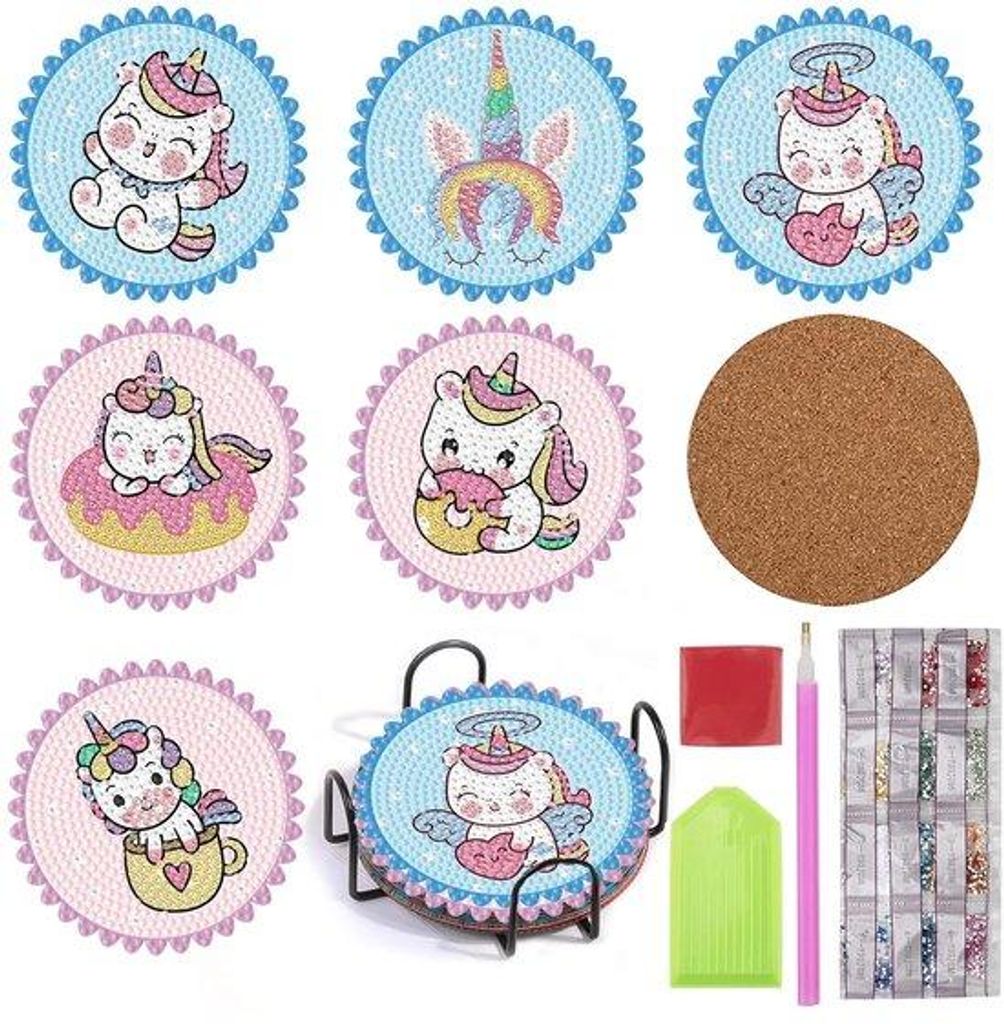 Recycelbare Glas-Einheitsformfußplatten, Erwachsenen-Diamantenmalerei, recycelbare DIY Einhorn Fußplatten mit Diamanten und Montagewerkzeug für ...