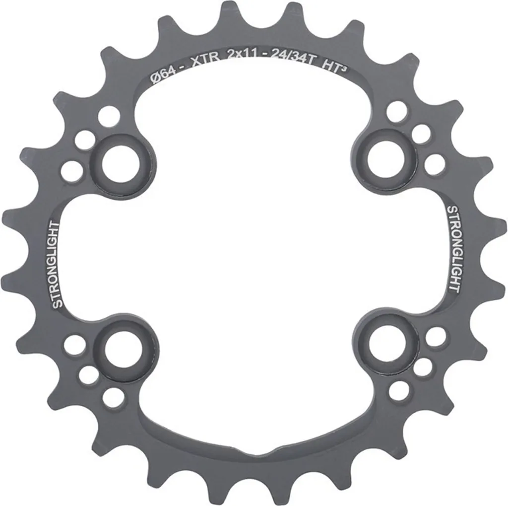 Plateau STRONGLIGHT 272215 pour Shimano XTR FC-M9000 24 dents Argent