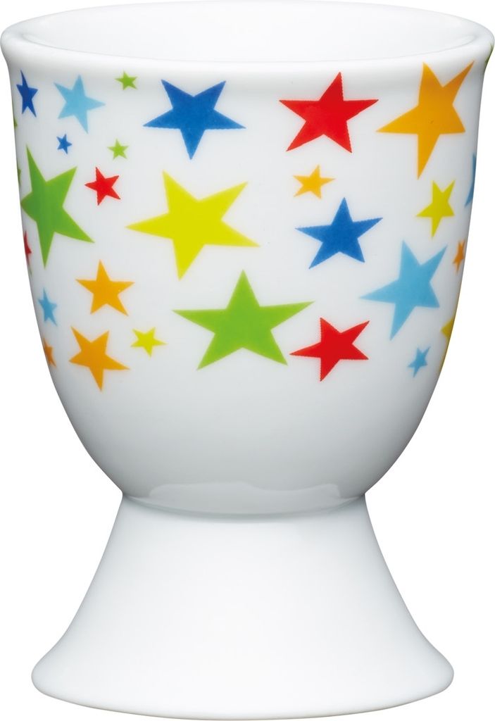 Kitchencraft Brights Stars Eierbecher, Porzellan, Braun, 58x7,35x1,18 cm