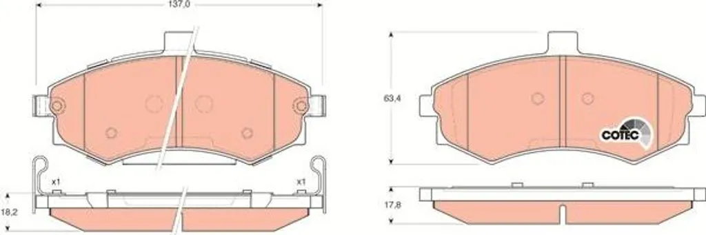 Plaquettes TRW GDB3378 pour Stopper les Bruits de Freinage Matrix Elantra